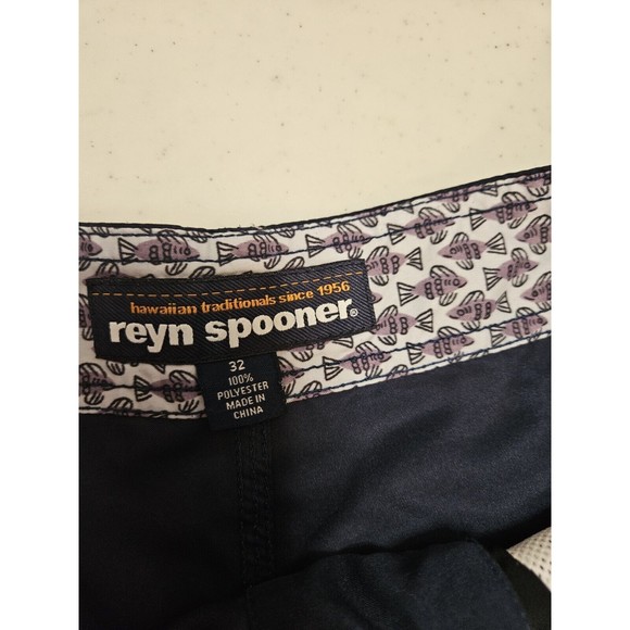 Reyn Spooner Hawaiian Men's Board Shorts Swim Trunks Size 32 Navy Short - Picture 3 of 4